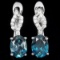 Natural London Blue Topaz Earrings