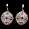 Natural Blue & Fancy Color Sapphire Ruby 84 CT Earrings