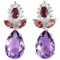 NATURAL AMETHYST RHODOLITE GARNET Earrings