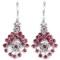 Natural PINK/RED RUBY Flower Earrings