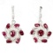 Natural Red Ruby 34.25 Cts Earrings