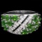 NATURAL GREEN CHROME DIOPSIDE  RING