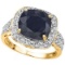 Natural Midnight Blue Black Sapphire & Diamond Ring