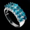 Natural Brazil Neon Blue Apatite Ring