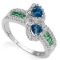 Natural Heart London Blue Topaz & Emerald Ring