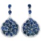 Natural Oval BLUE SAPPHIRE 50 Ct Earrings