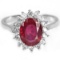 Natural 9X7 MM. OVAL AAA  RED RUBY Ring