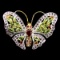 Natural  Ruby Peridot Garnet  Sapphire Butterfly Brooch