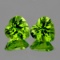Natural Green Peridot Heart Pair 7 mm - VVS