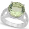 Natural Green Tea Amethyst & Diamond Ring 5.71 cts Ring