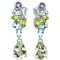 Natural AMETHYST PERIDOT TANZANITE TOPAZ earrings