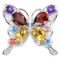 NATURAL GARNET AMETHYST CITRINE BUTTERFLY PENDANT