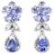 NATURAL PURPLE TANZANITE FLOWER EARRING