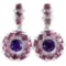 NATURAL AMETHYST, RHODOLITE GARNET Earrings