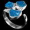Natural Paraiba Blue Rough Apatite Free Size Ring