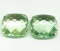 Natural Cushion Double Checker Green Amethyst Pair - FL