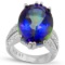 Natural Ocean Mystic Gem & Diamond 11.60 Ct Ring