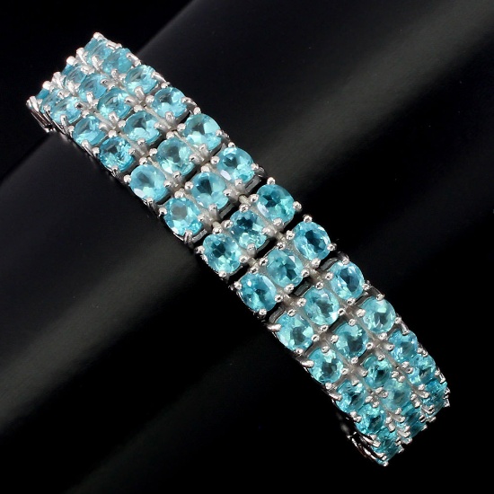 Natural Brazil Blue Apatite 169 Carats Bracelet