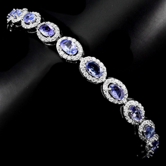 Natural Gorgeous Blue Violet Tanzanite Bracelet