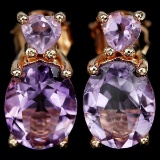 NATURAL PURPLE AMETHYST OVAL & HEART Earrings