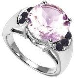Natural Pink Amethyst & Sapphire Ring