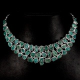 Natural Neon Blue Apatite Rough 367 Cts Necklace