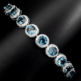 Natural Stunning  London Blue Topaz Bracelet