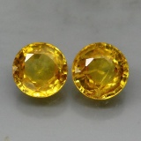 Natural Round Yellow Sapphire Pair 2.05 Cts