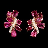Stunning Top Rich Pink Tourmaline Earrings