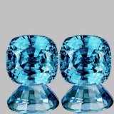 Natural Cushion Intense Blue Zircon 5.50 MM Pair - FL