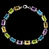 Natural Multi Color - Multi Gemstone Bracelet