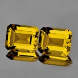 Natural AAA Golden Yellow Citrine Pair {Flawless-VVS1}