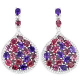 Natural RUBY AMETHYST RHODOLITE Garnet Earrings