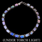 Natural White Opal & Blue Sapphire Bracelet