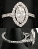Diamond F/I 1.12 carats & Solid Gold Ring -EGL
