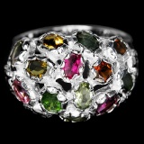 NATURAL AAA MULTI COLOR TOURMALINE RING