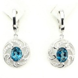 Natural London Blue Topaz Earrings