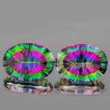 Natural Rainbow mystic Topaz Pair 29.25 cts - Flawless
