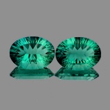 Natural Emerald Green Blue Fluorite Pair 27.95 Ct