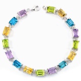 MULTI COLOR AMETHYST PERIDOT CITRINE TOPAZ BRACELET