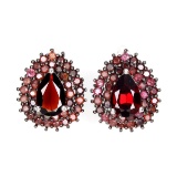 Natural Black Red Mozambique Garnet Earrings