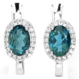 Natural AAA LONDON BLUE TOPAZ OVAL Earrings