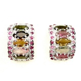 Natural Marquise Fancy Tourmaline & Ruby Earring
