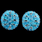 Natural Paraiba Blue Apatite 54 Cts Earrings