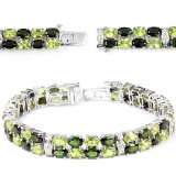 NATURAL CHROME DIOPSIDE, PERIDOT BRACELET