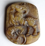 Old Chinese Jade Hand Carved Goat Pendant