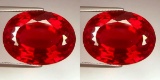 Natural Pigeon Blood/Vivid Red Burma Ruby Pair 0.74 Cts