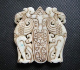 Old China White jade hand-carved phoenix Pendant