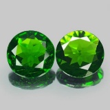 Natural Green Chrome Diopside Pair 3.17 Carats - VS