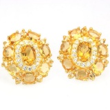 NATURAL ORANGISH YELLOW CITRINE Earrings